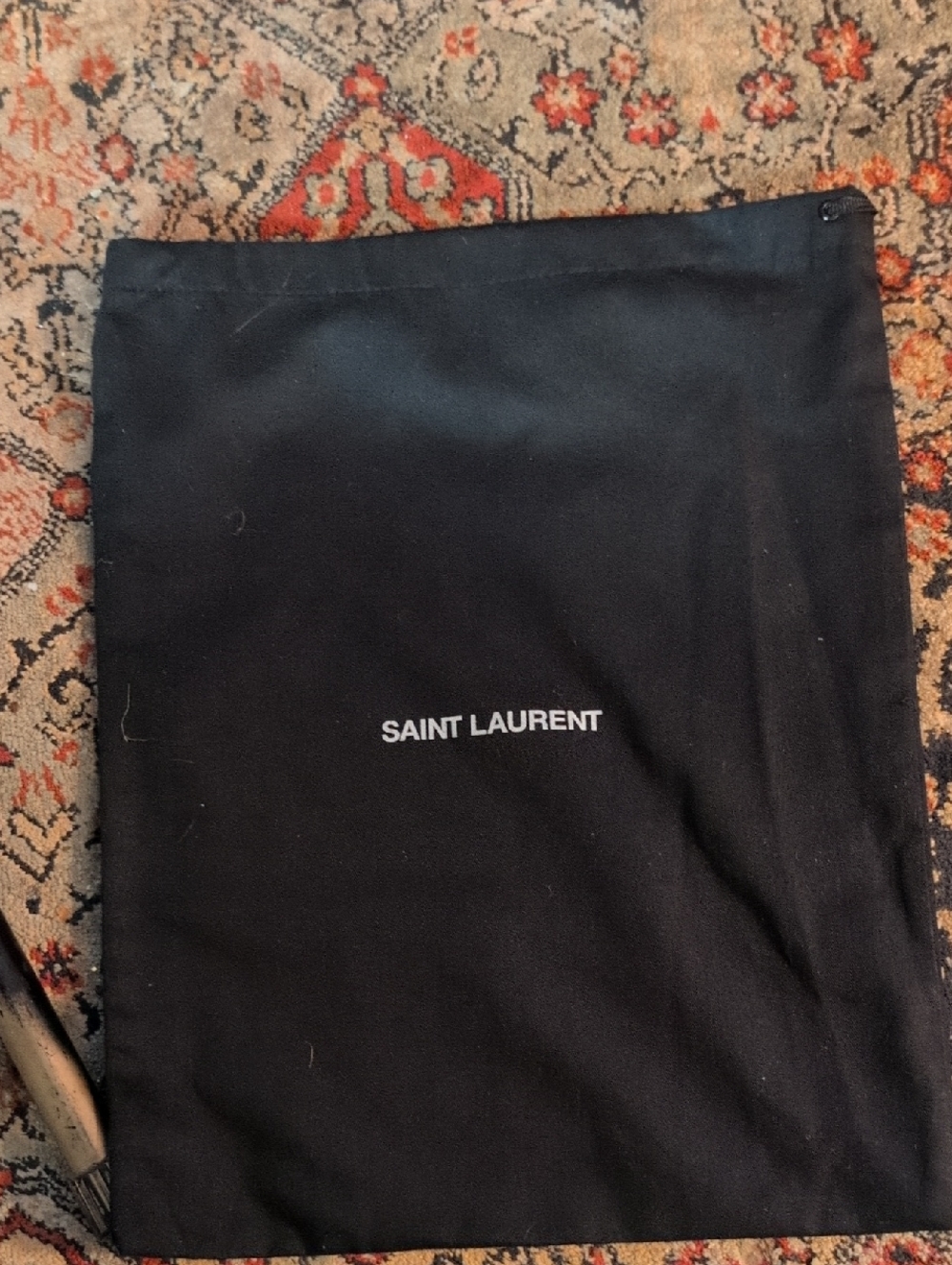 Saint Laurent Black Fabric Logo Pouch